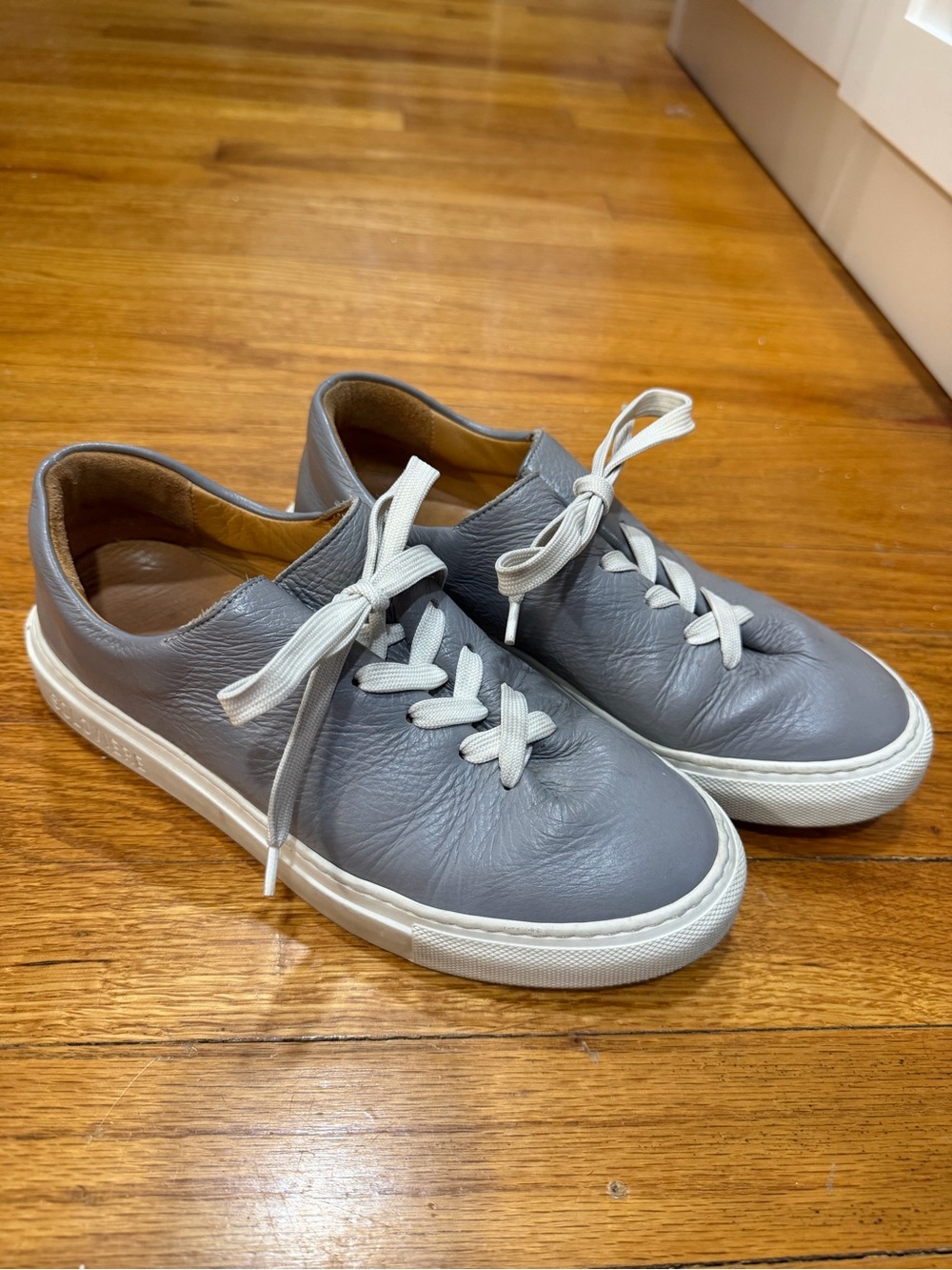 Soloviere Gray Leather Low-Top Sneakers (EU size 37,US Size 6.5)